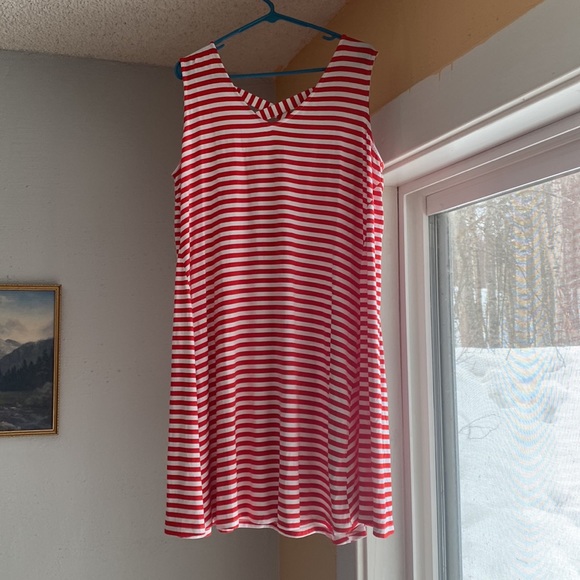 Style & Co red and white striped tank dress sz 1x - Picture 2 of 9